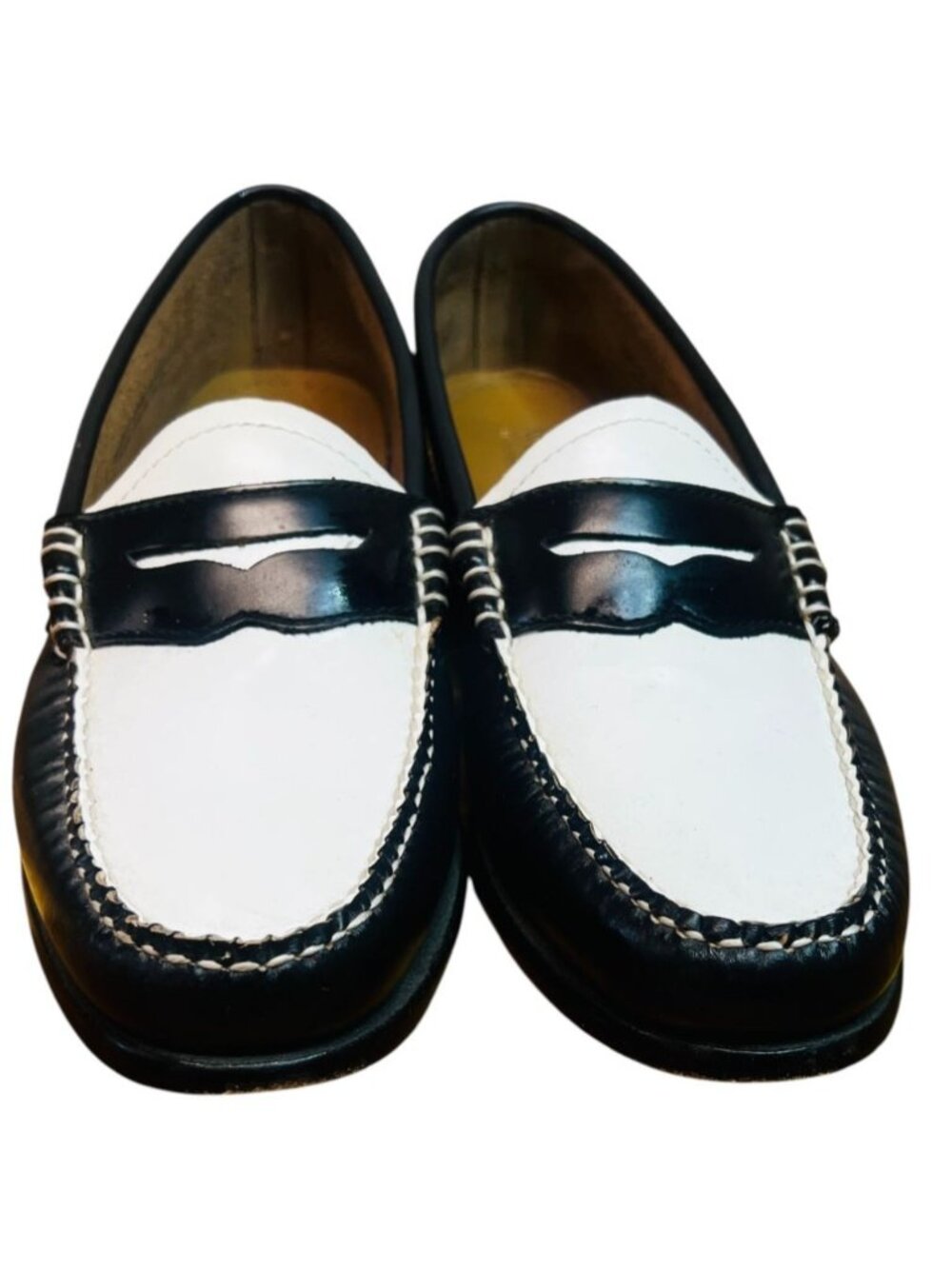 GH BASS & CO/ Whitney Weejuns, Penny Loafers, Women's size 6.5, black/white slip